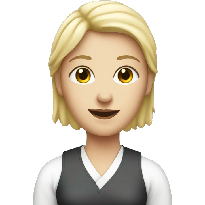 White woman holding sign with written 4 B emoji