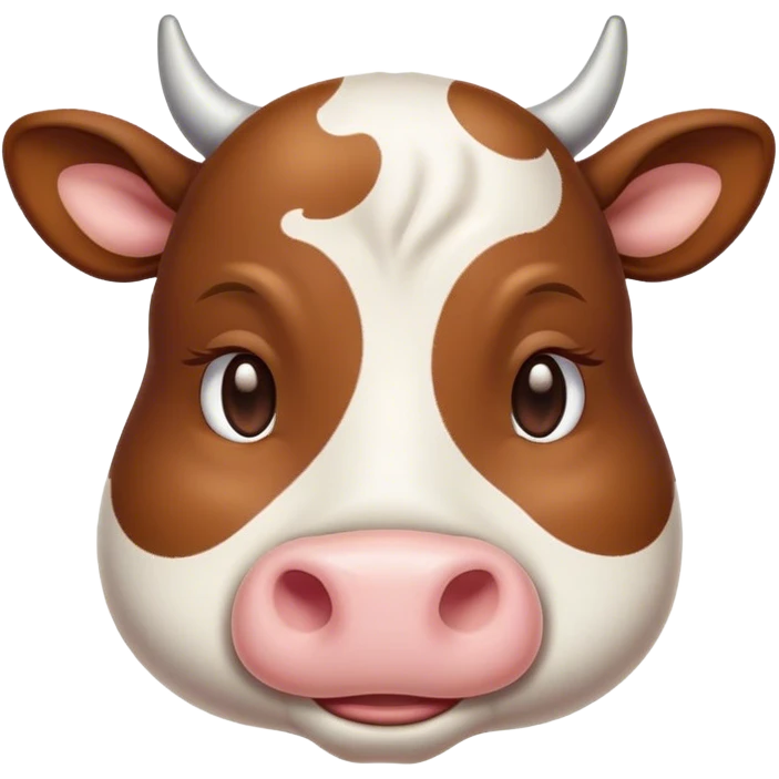 Meme-Worthy Cute Sleeping Brown and White Cow Portrait Emoji, Head resting peacefully with a contented smile, showcasing a robust build and a luxuriously soft patterned hide of brown and white, eyes shut in a serene, restful nap, Simplified yet hilariously adorable features, highly detailed, glowing with a soft, drowsy light, high shine, relaxed and utterly lovable, stylized with an air of playful laziness, bright and heartwarming, soft glowing outline, capturing the essence of a comically sleepy cow, so meme-worthy it feels like it could instantly become the next viral sensation of adorable slumber! emoji