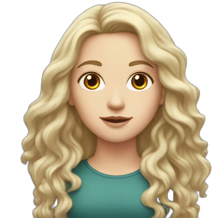 white girl with wavy long dark hair emoji