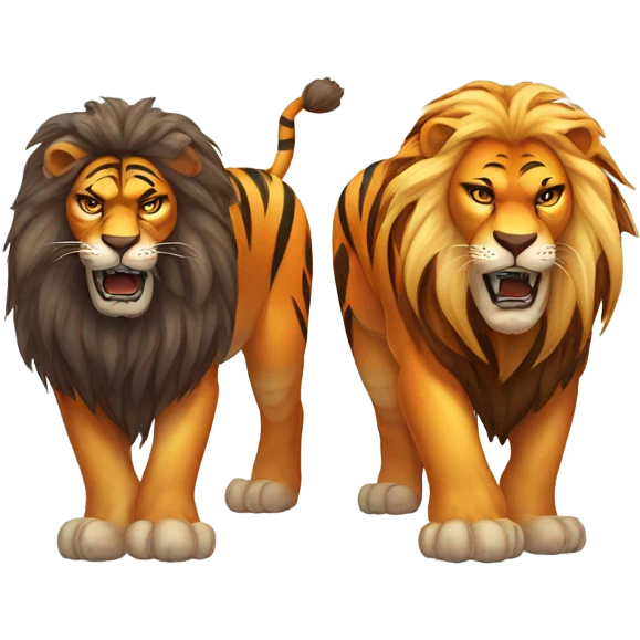 Lion vs tiguer emoji