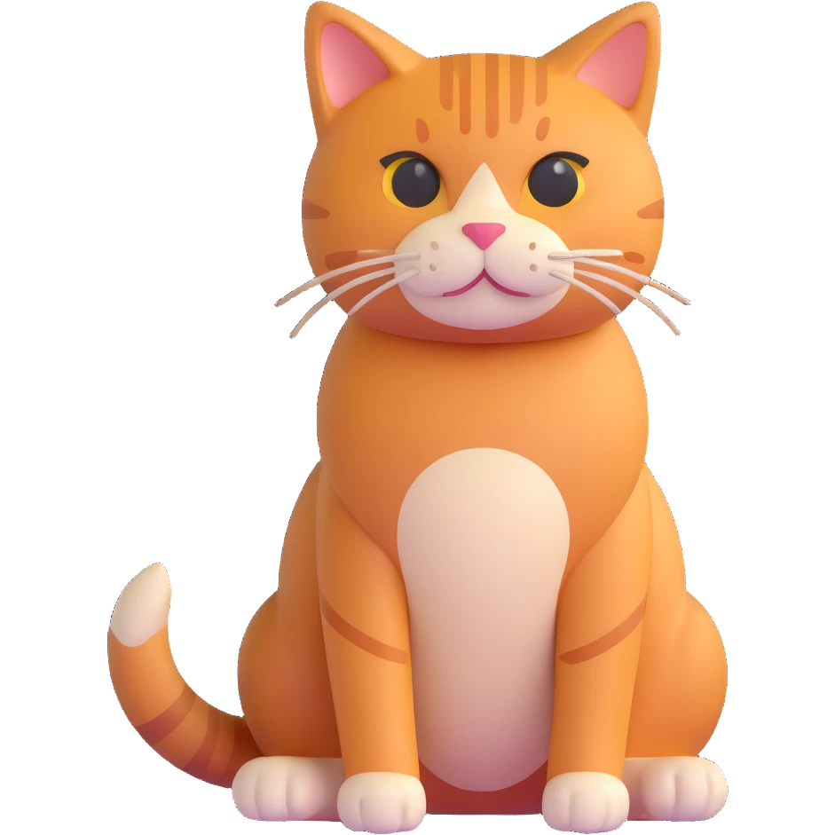 full body ginger cat in sitting position emoji