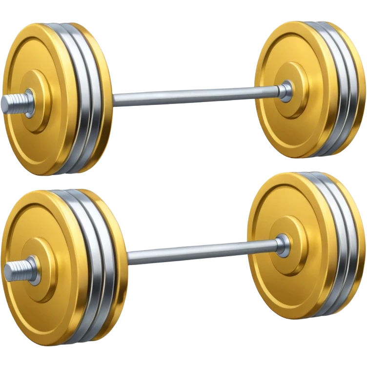 single barbell of silver color with same color plates emoji