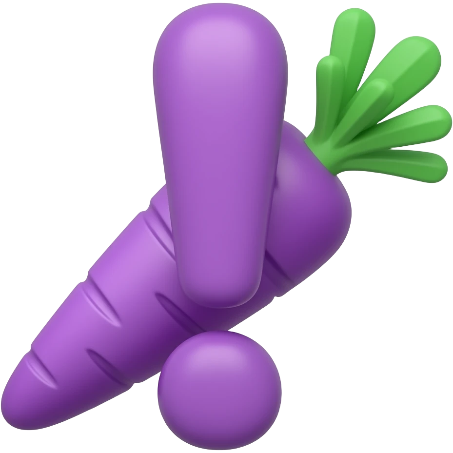 "TY!" where the exclamation point is a purple carrot emoji