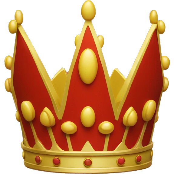 yellow crown on plain red background emoji
