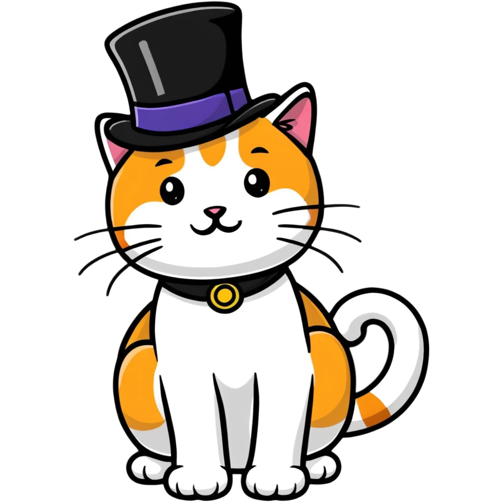 cat wearing tophat emoji