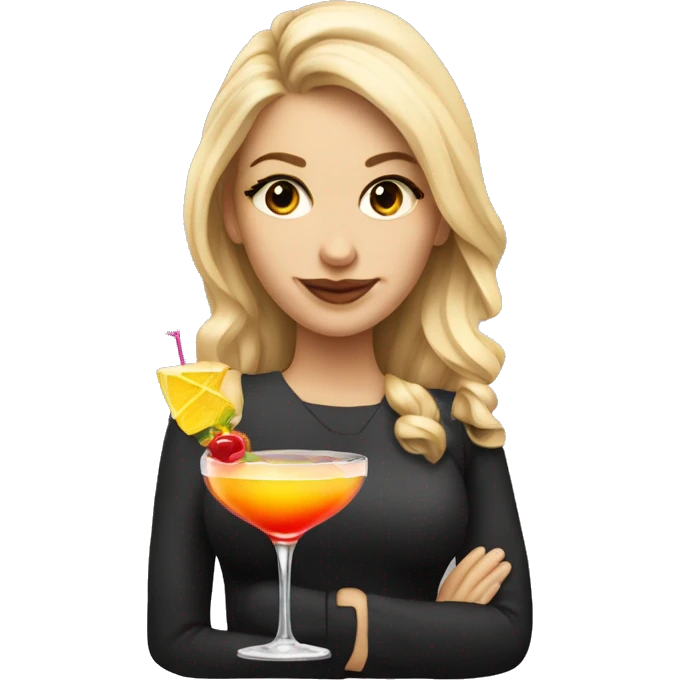 Blonde girl with cocktail san francisco emoji