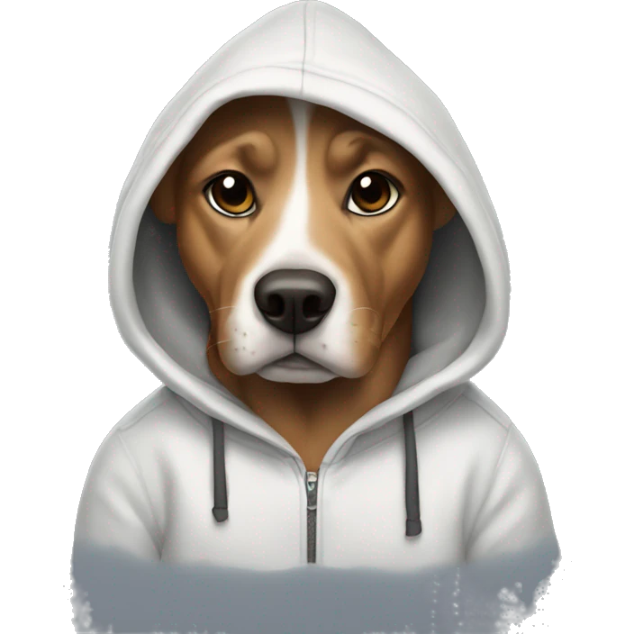 Dog wearing a hoodie emoji
