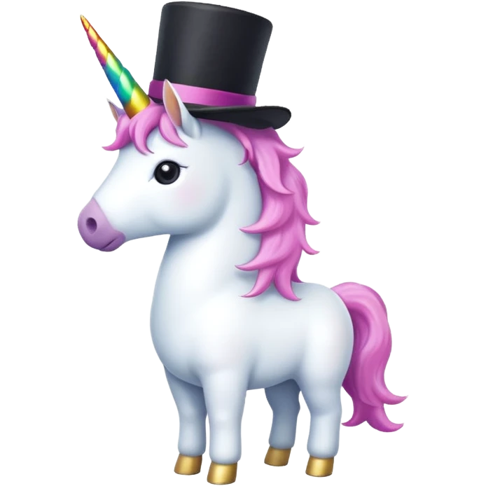 Unicorn with a top hot  emoji