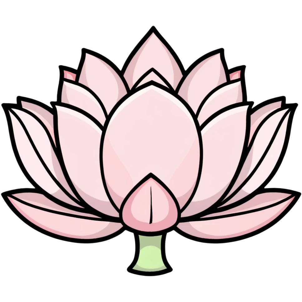Delicate soft pink lotus flower with magical inner glow emoji