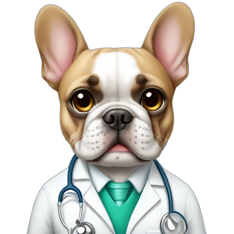 French bulldog doctor emoji