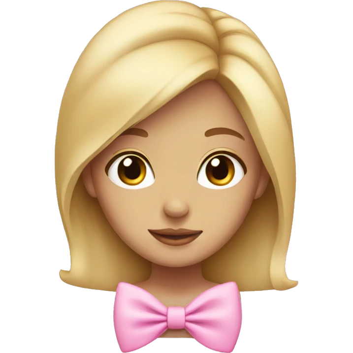 Blonde girl wearing a pink bow emoji