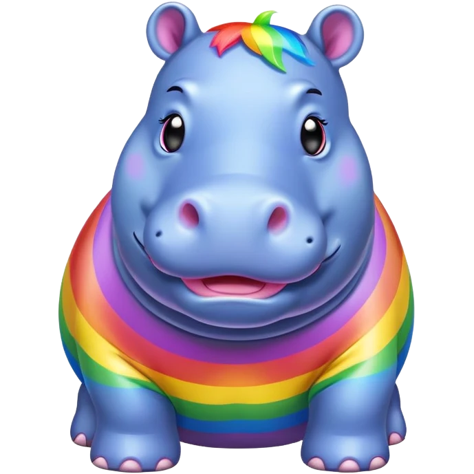 Rainbow hippo emoji