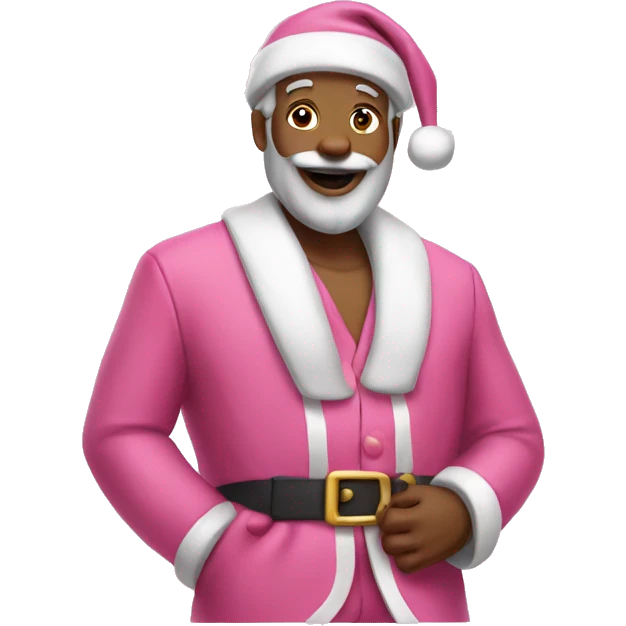 santa wearing pink suit emoji