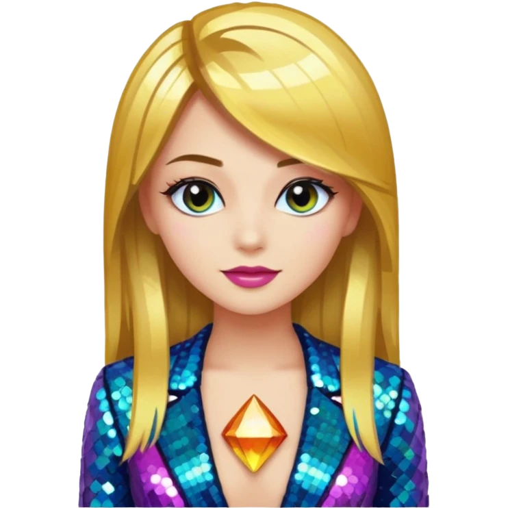 fancy straight  hair girl with night club outfits emoji