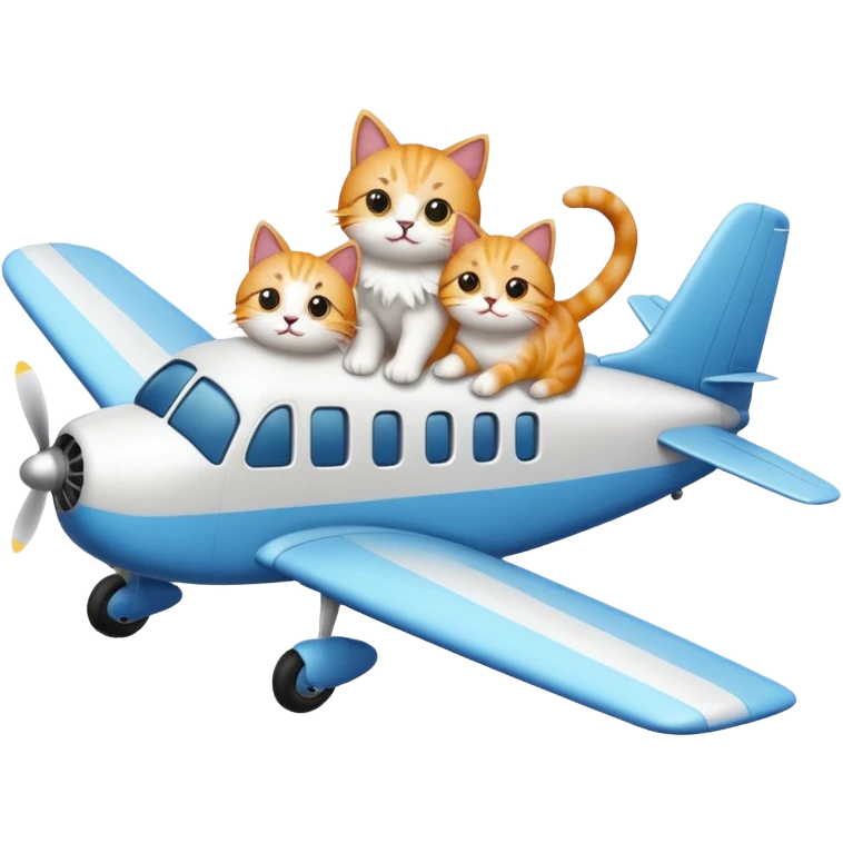 Plane with cats had emoji