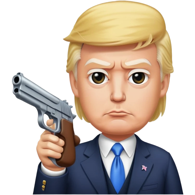Trump holding a gun emoji
