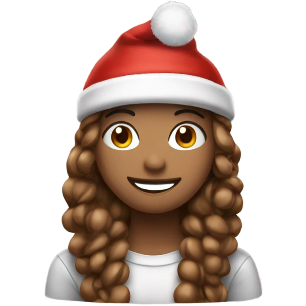 Bestie with Christmas hat emoji