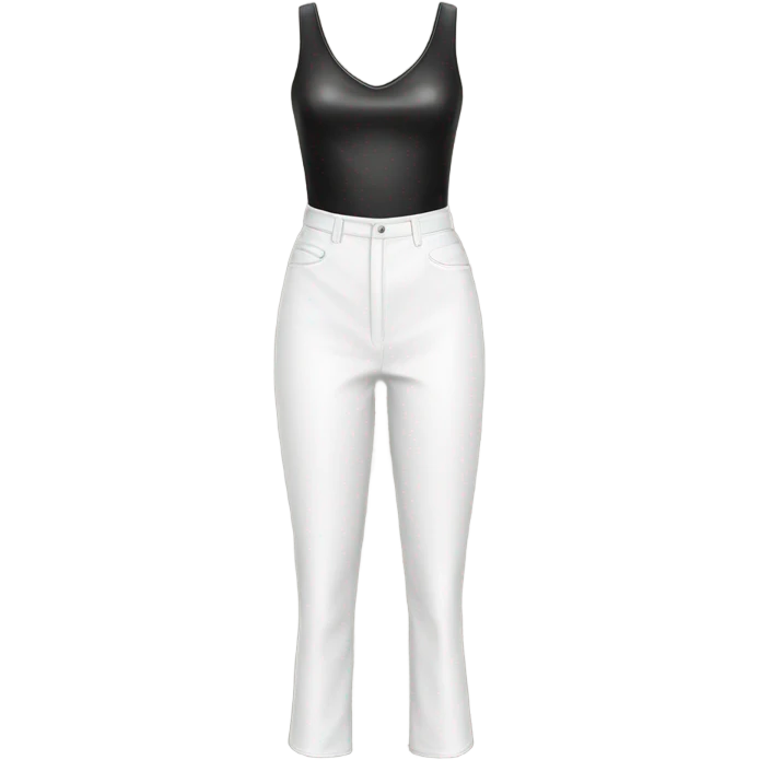 White High waisted straight leg leather pants isolated emoji