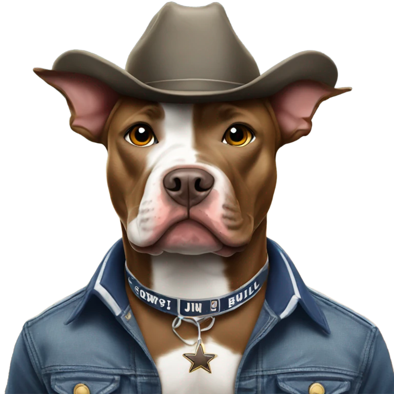 Pit bull with cowboys swag emoji