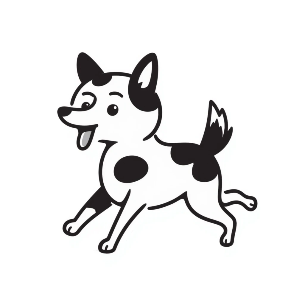two-headed dog, hand drawn doodle style emoji