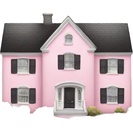 light pink house with ruffles and zebra print and pink driveway emoji
