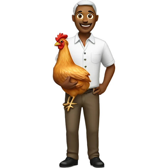 Man with chicken emoji