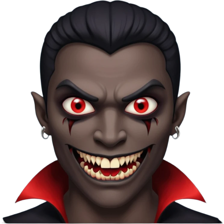 half man half vamp mirrored black emoji