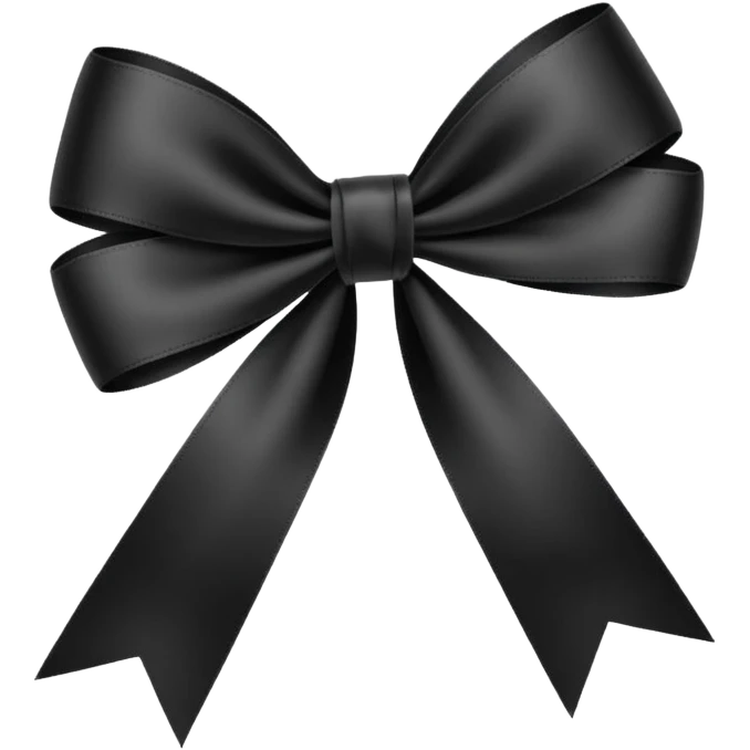 black THIN ribbon bow emoji