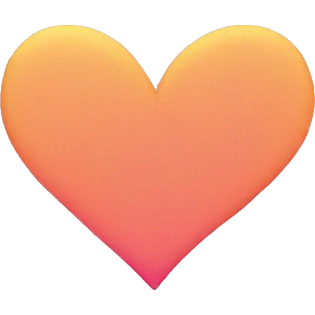 heart yellow, orange and pink gradient color, no face  emoji