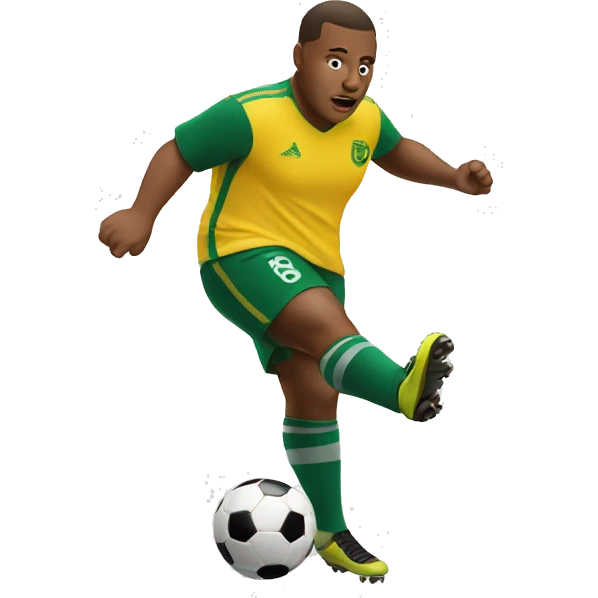 fat small soccer player kicking emoji