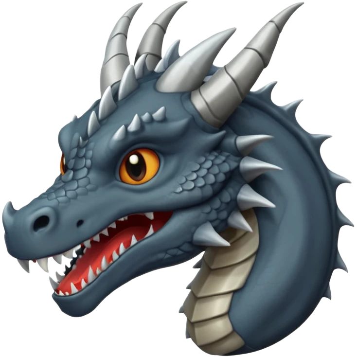 a minimalistic simple dark gray head of a dragon emoji
