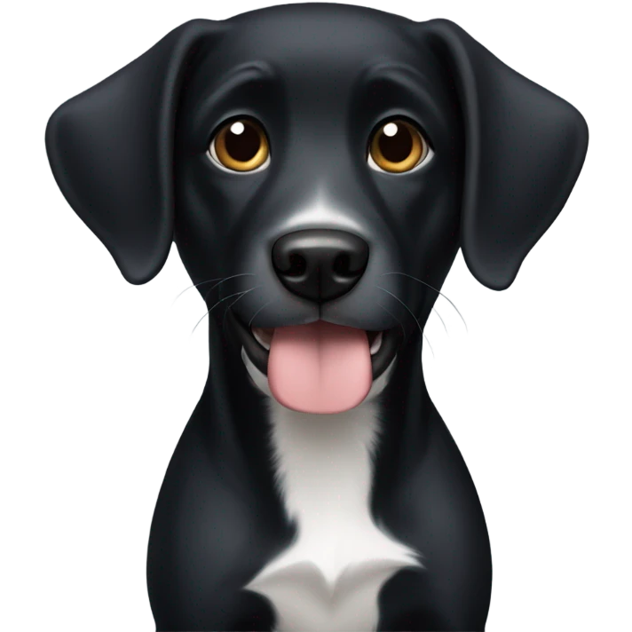 a black dog with white chest emoji
