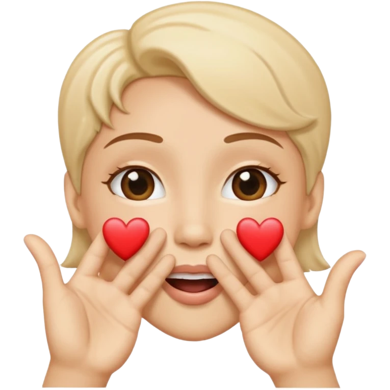 Un bonhomme qui fait un bisous et un cœur avec les doigts comme ça 🫰 emoji