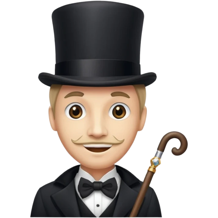 Man with top hat, cane and diamond front tooth emoji