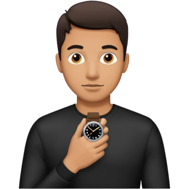 man wearing a black strap watch emoji