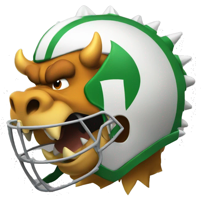 Bowser wearing a football helmet  emoji