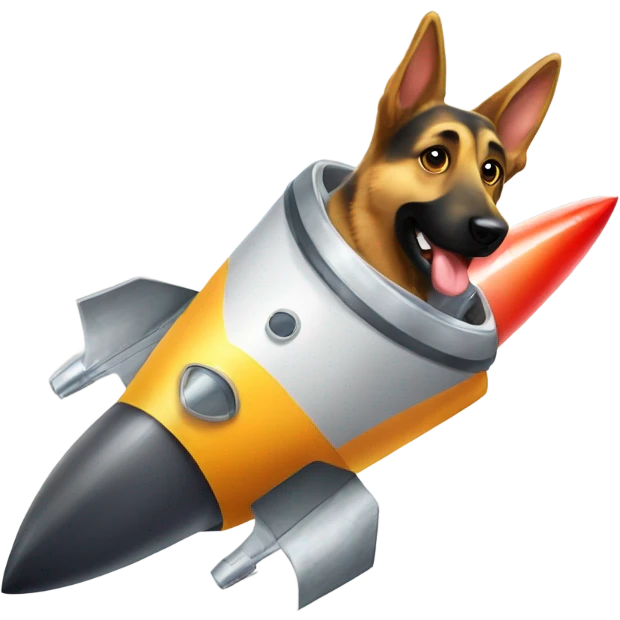 German Shepard in rocket ship  emoji