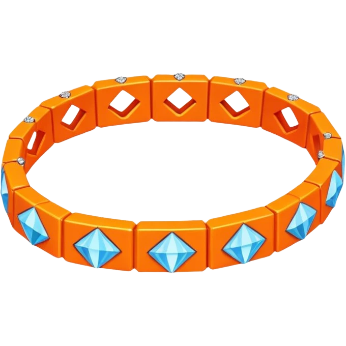 low poly orange bracelet diamonds emoji