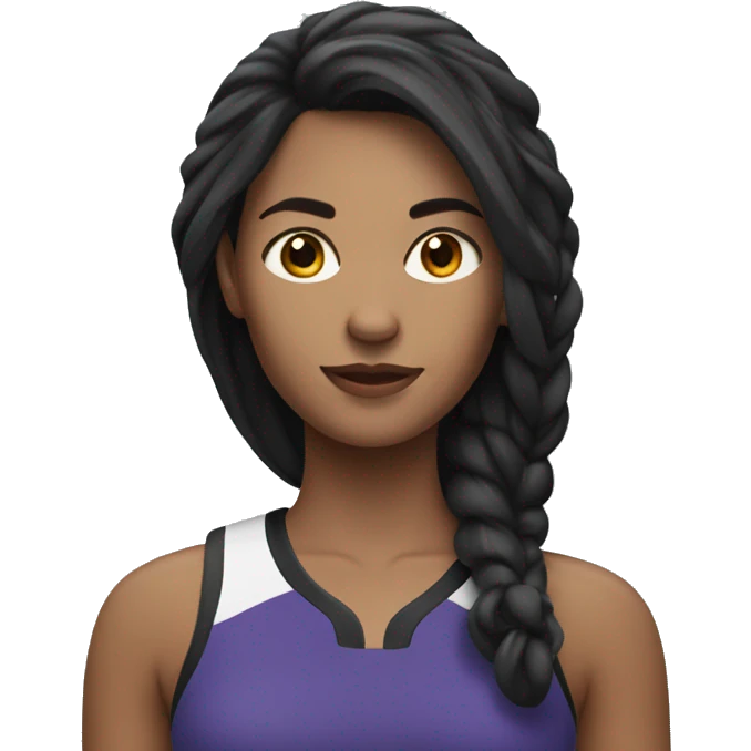woman with dark long hair do sports  emoji