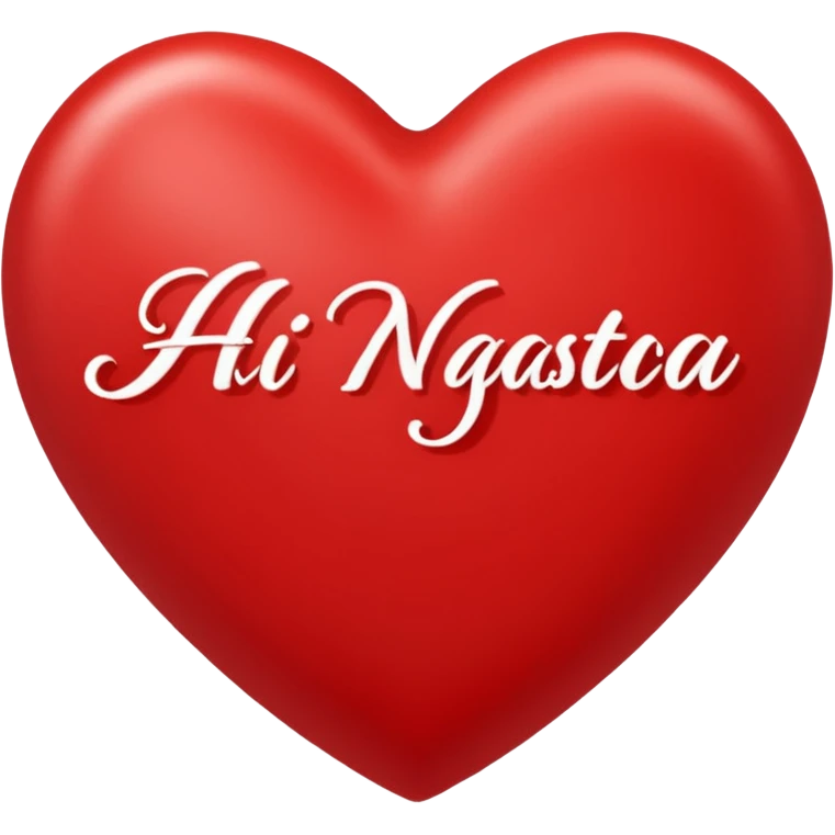 red heart that in the middle writes Hi Nastjaa emoji