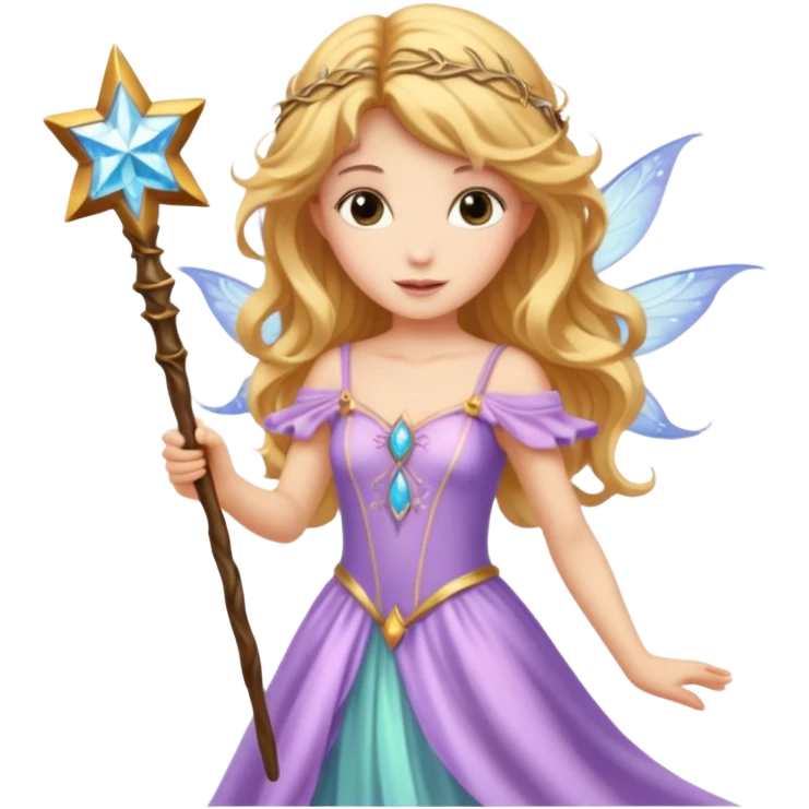 beautiful-haired fairy with a wand emoji