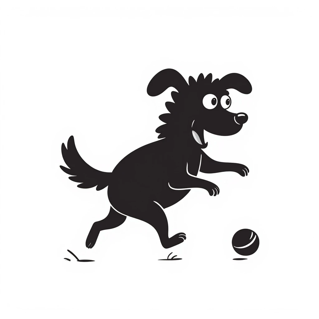 happy dog running after ball emoji