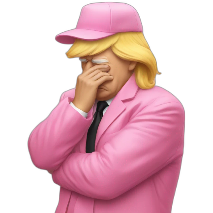 trump facepalm in pink swan costume emoji