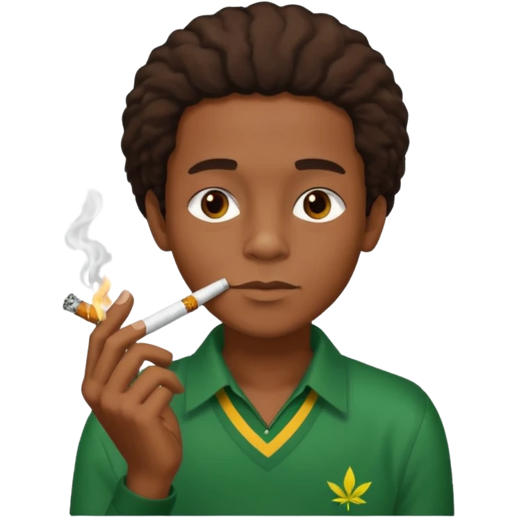 Jamaican stoner boy smoking emoji