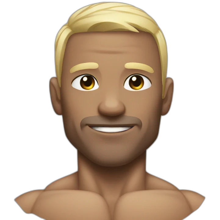 Bodybuilder, aesthetic, white skin emoji