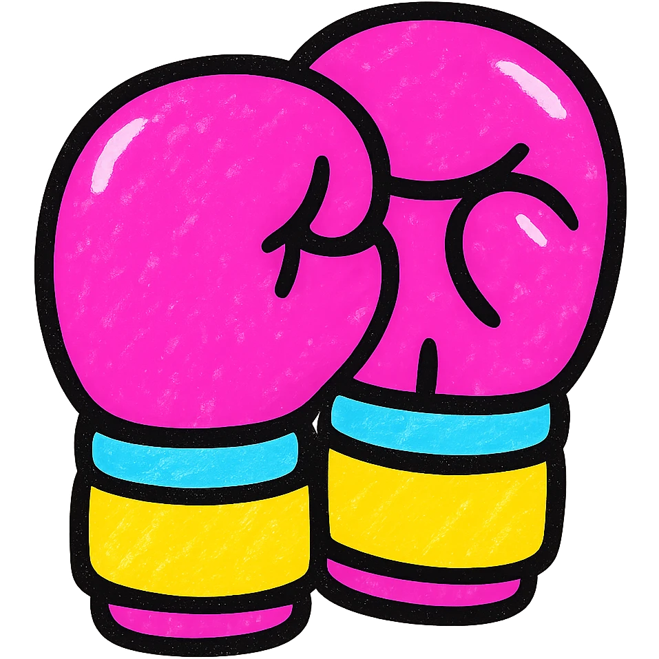 boxing gloves, bold and colorful style emoji