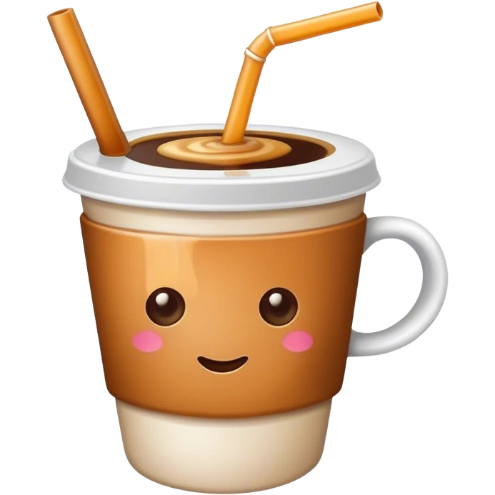 cup of coffee with a straw emoji