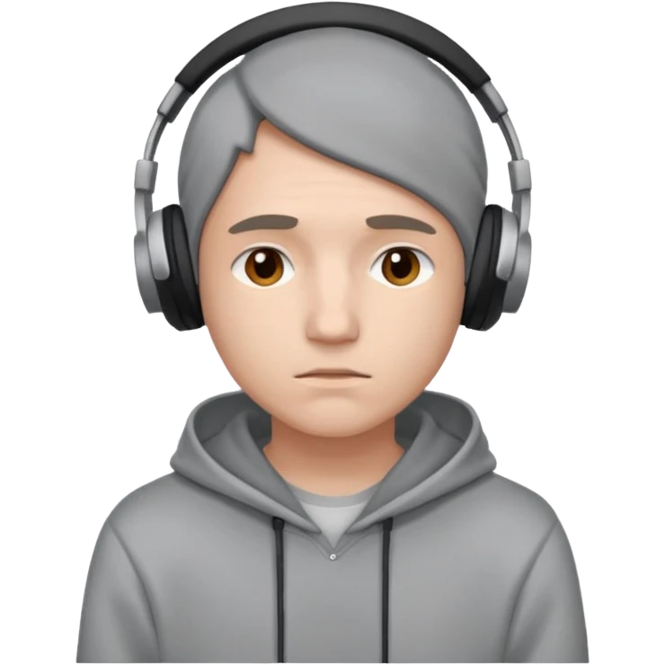 Sad with headphones on emoji