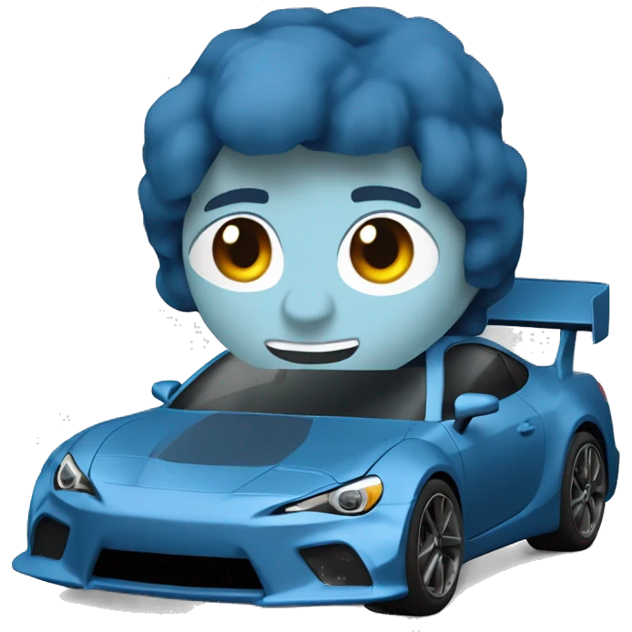 Dark pearl-blue Card stock Papercraft fr-s racecar emoji