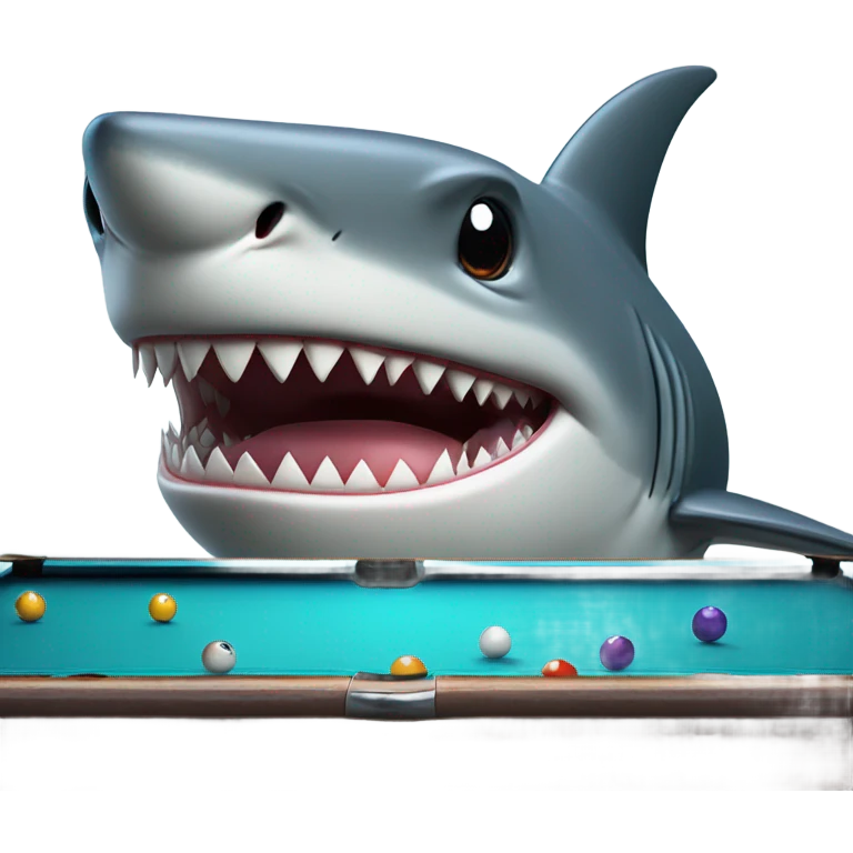 Shark playing pool emoji
